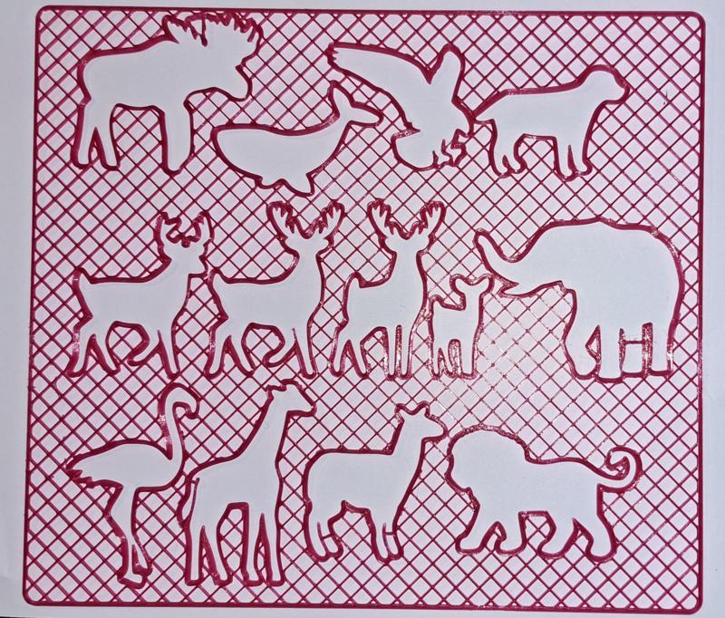 Animal stencil with wider cutouts