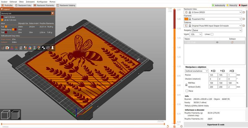 Frottage creation: Bee on lavender