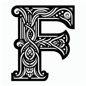 Frottage creation: letter F (version 1)
