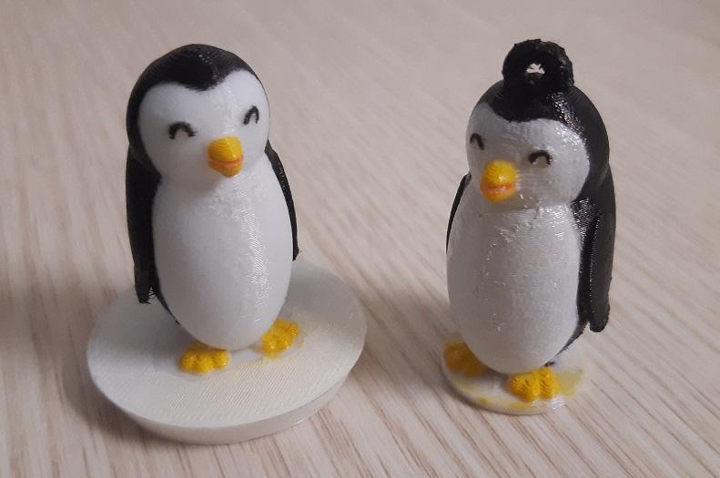 Smiling penguin keychain and sink cap