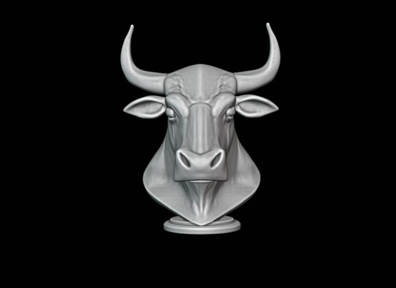 Bull Angry K110 Gift Bust Figure Unique & Detailed 3D Print Model