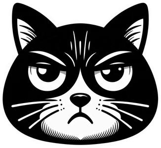 Moody cat head (four colours)