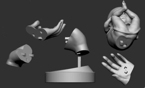 3D printed child with grooves