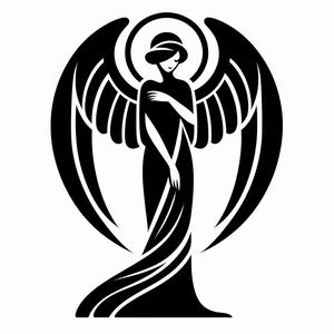 Stencil and wall art: Angel 1