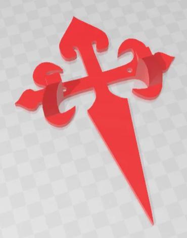 Sword wall stand in the shape of the cross of St James