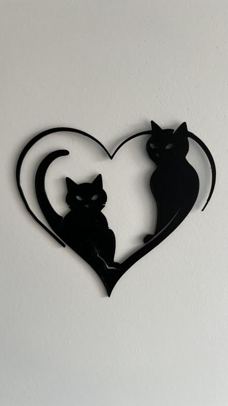Cats Heart Wall Art #2