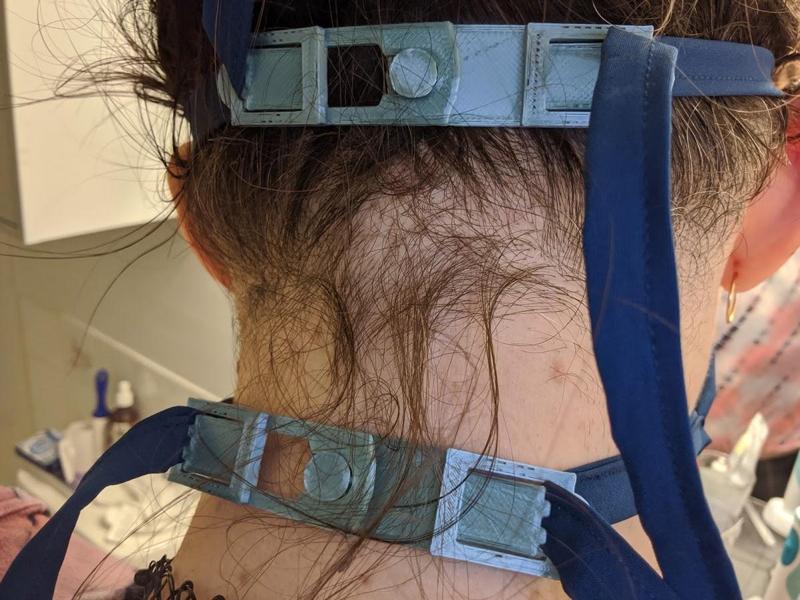 Pull adjustable rear clasp/clip for bias tape/strap based facemask/costumes (safer on hair!)