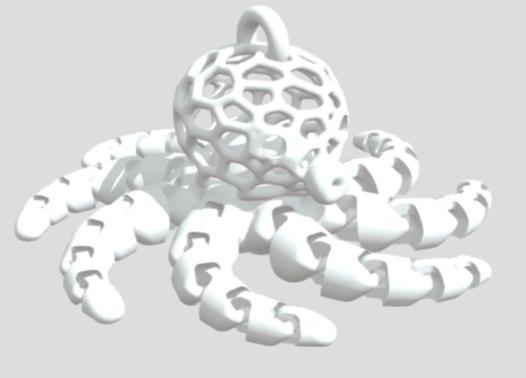 Voronoi Articulated Octopus keychain