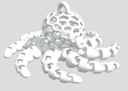 Voronoi Articulated Octopus keychain