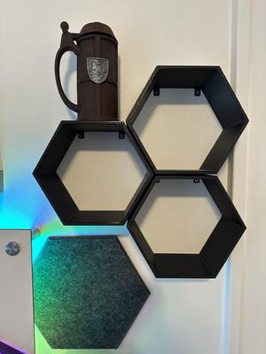 Hexagon wall shelf