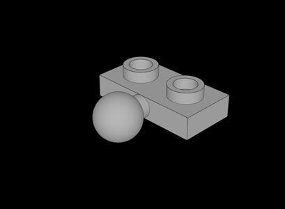 Lego Compatible (14417.dat) Plate  1 x  2 with Ball Joint-8 on Side