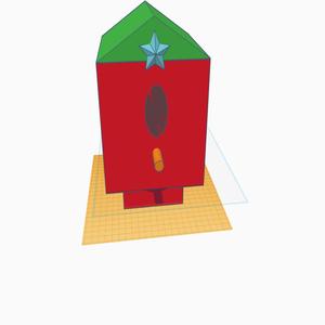 150mm birdhouse w stars and post mount