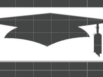 Graduation cap stencil