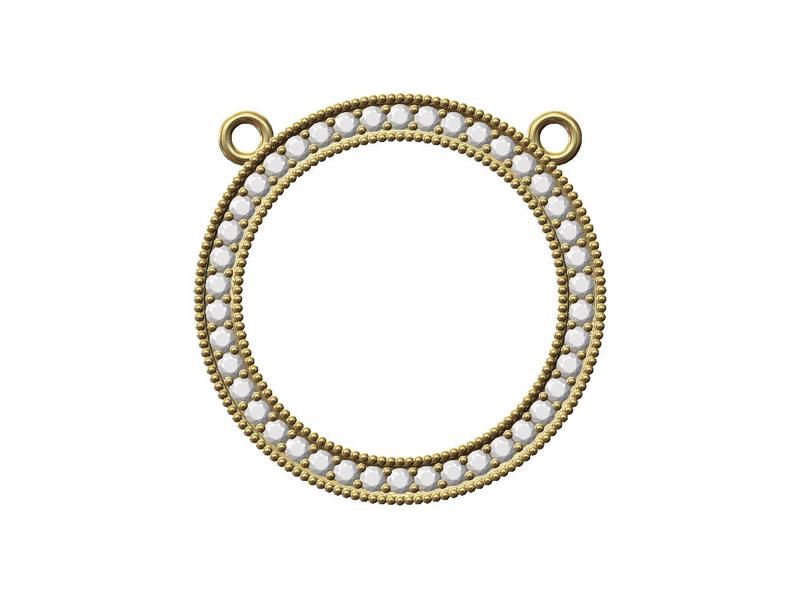 Diamond circle pendant with bubble ornaments 3D print model