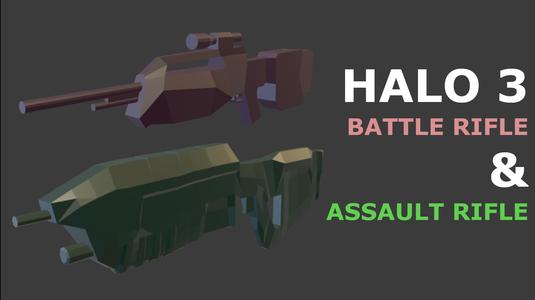 Low Poly Halo 3 BR and AR