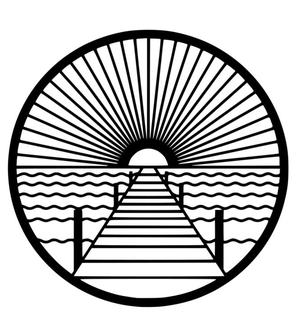 Ocean Sunrise Minimalist Line Art