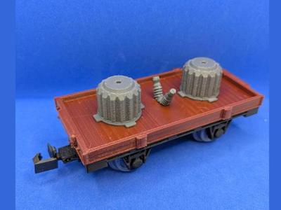 Cyberbrick Train Accessory: Low side wagon coilcar