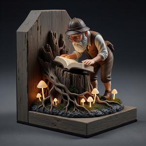Old Archaeologist Bookend – Vintage Explorer Desk Showpiece
