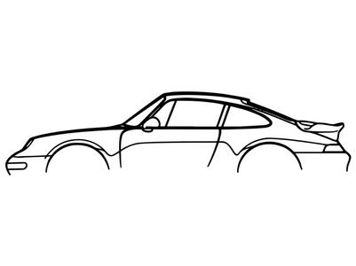 Porsche 993 Turbo Retro Wall Art, 100 cm, 98.17 gr