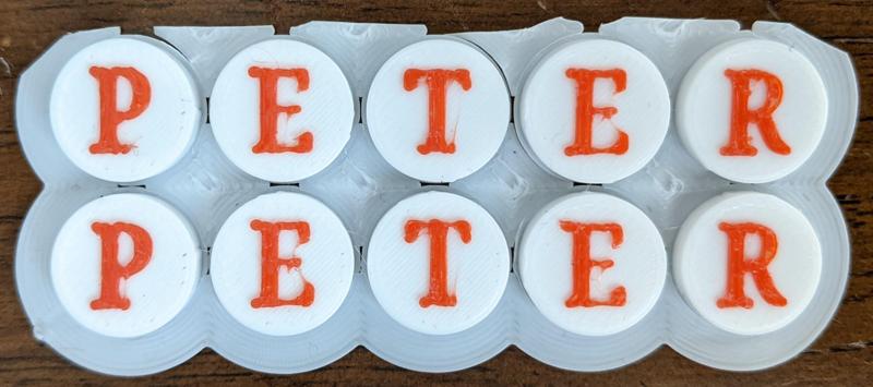 Alphabet for 8mm x 1mm round magnets