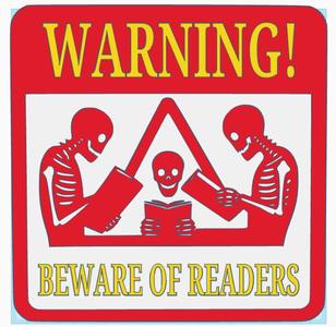 Funny warning signs for library (three colours)