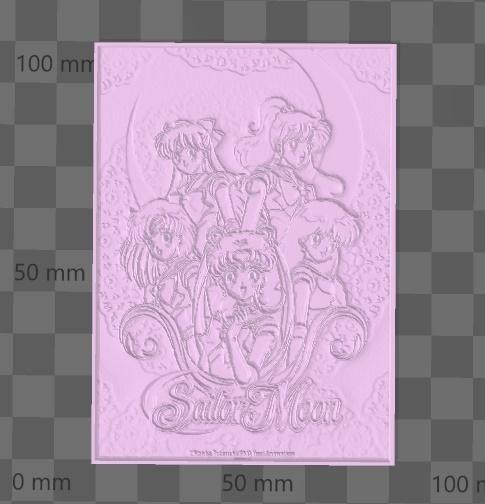 sailor scouts card lithophane