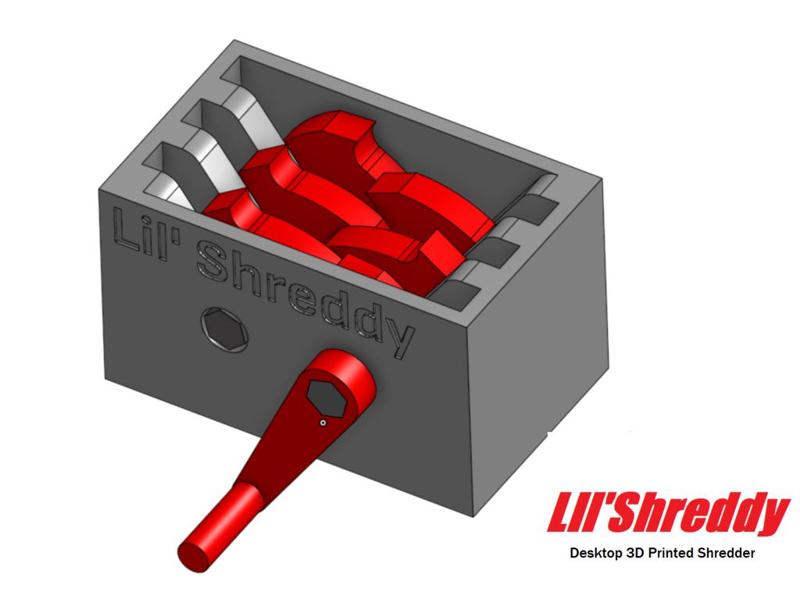 Lil Shreddy - Desktop 3D Printed Shredder  - (No Supports)