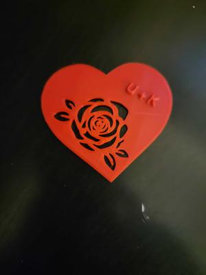 Heart with rose plus lettering