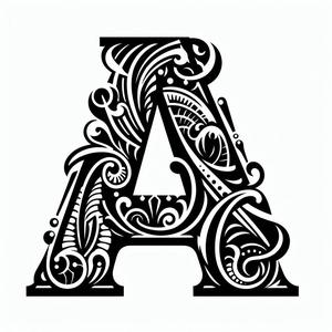 Frottage creation: letter A (version 6)