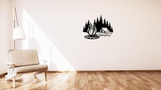 Camping in nature wall or table decoration