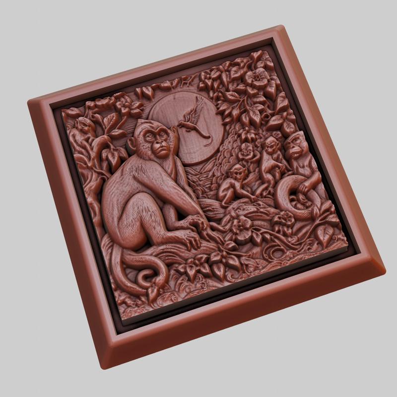 Monkey Animal 3D Model for CNC Router Laser & 3D Printer