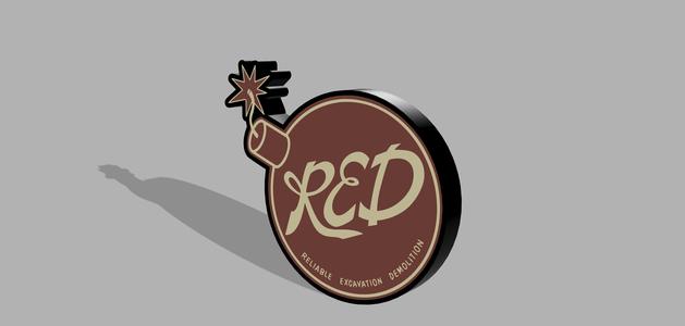 Team Fortress 2 - Red Sign Lightbox