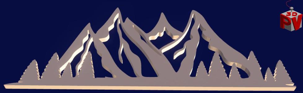 Mountain with Trees Wall Art