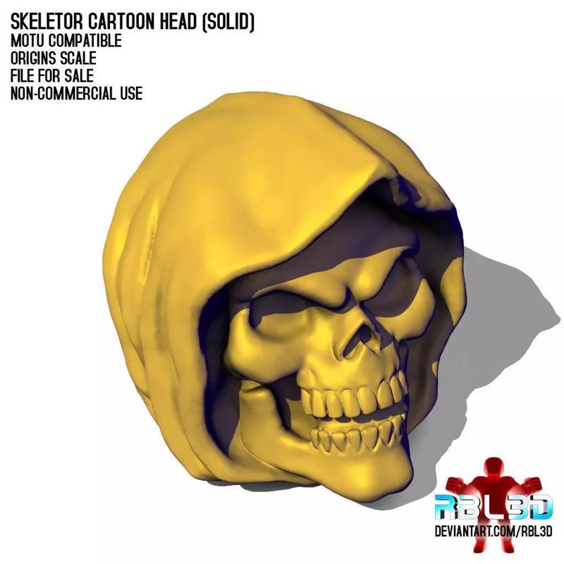Skeletor Cartoon head for Origins Classics and Masterverse