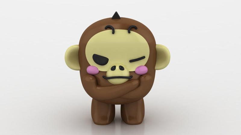 ANGRY BABY MONKEY TOY 3D PRINTABLE MODEL