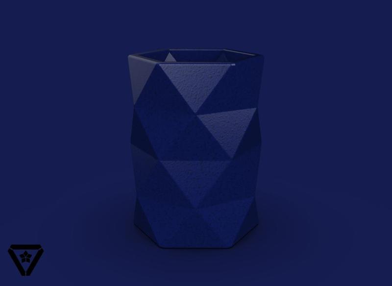 63rd Facet Origami Geometric Planter Pot - V6 - Fleurette (Inches)