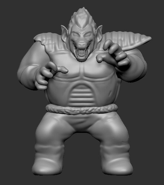 VEGETA OZARU WITH CURLED UP TAILS