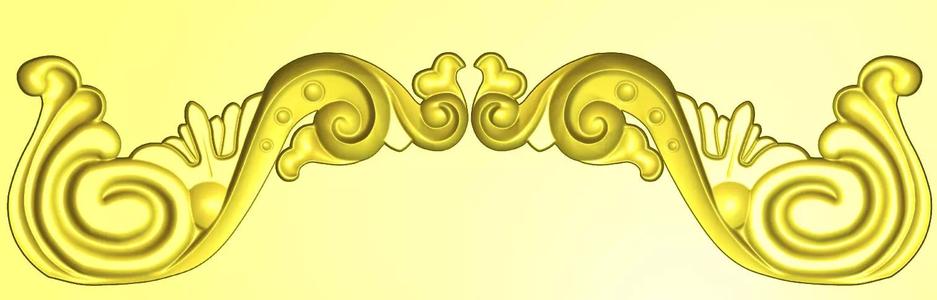 Carved corner decor 3D model 03