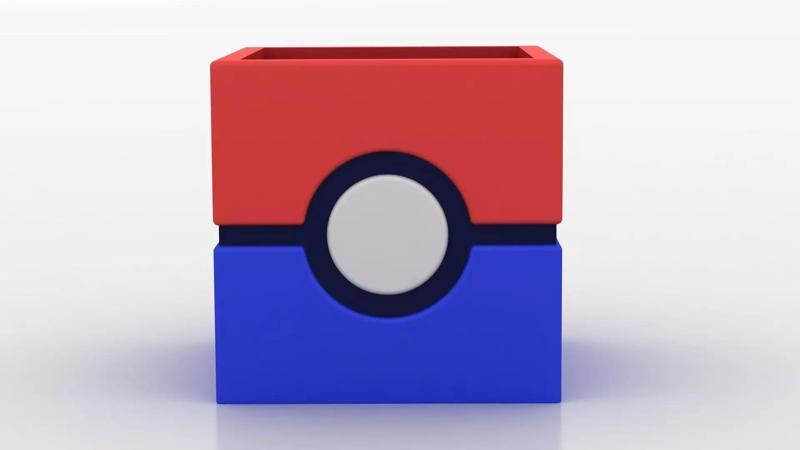 SQUARED POKEMON BALL TOY 3D PRINTABLE MODEL