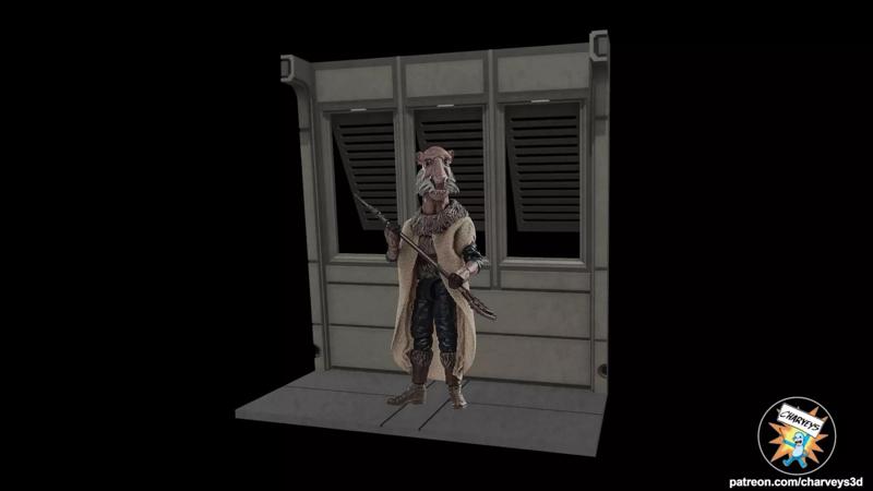 Star Wars Jabbas Sail Barge Interior Diorama for action figures