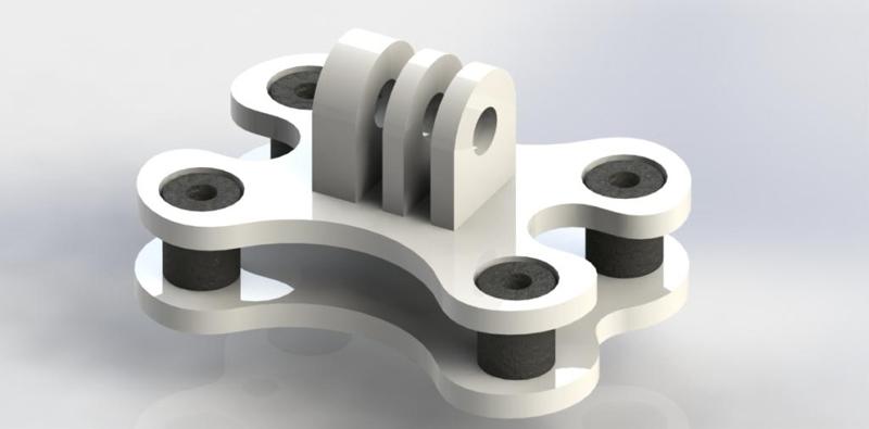 Turnigy Nitro Rumble GoPro SJ4000 Camera Rear Wing Anti Vibration Mount v2 