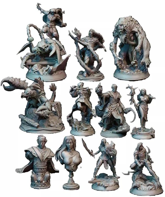 Pack Miniature RPG Drow of the deep dnd Tabletop PathFinder