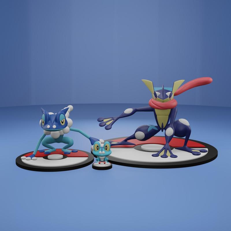 Pokemon No. 656-658 Froakie, Frogadier, Greninja
