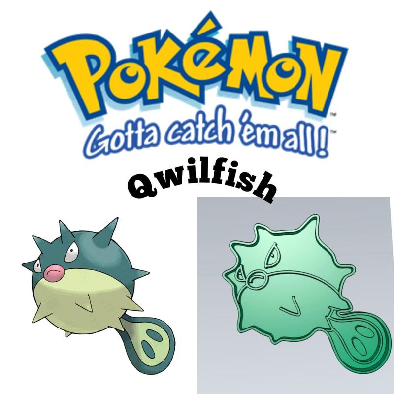 AMAZING POKEMON Qwilfish COOKIE CUTTER STAMP CAKE DECORATING