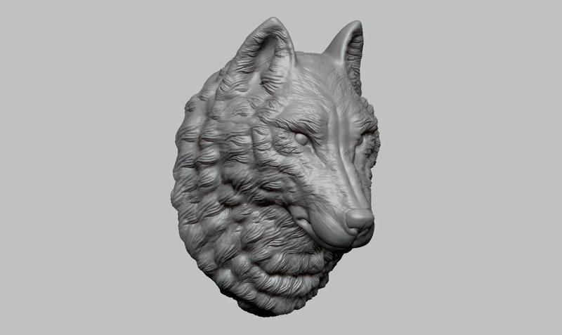 Wolf Head Sculpture