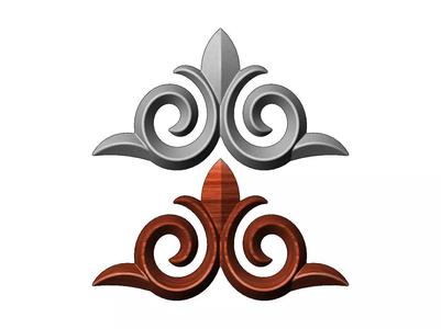 Floral decoration element relief