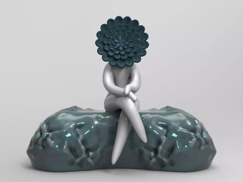 Flower woman 2 STL for 3D printing