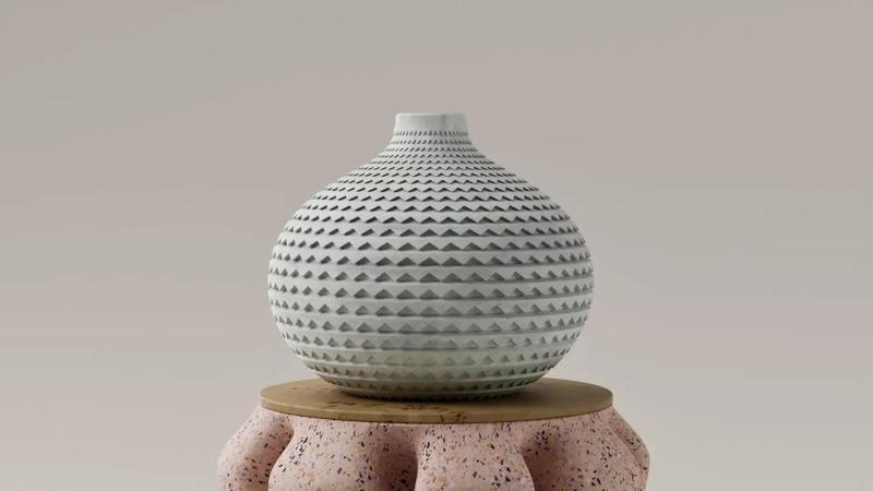 FLORERO - JARRON DECORATIVO TEXTURADO