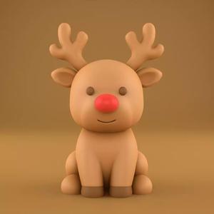 Cute Reindeer 3D Model for Holiday Decor