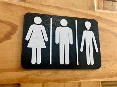Restroom Sign with Alien